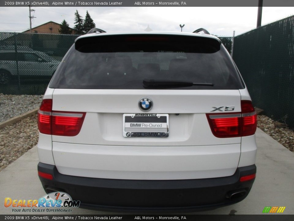 2009 BMW X5 xDrive48i Alpine White / Tobacco Nevada Leather Photo #9