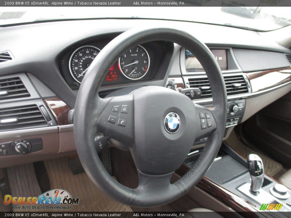 2009 BMW X5 xDrive48i Alpine White / Tobacco Nevada Leather Photo #14
