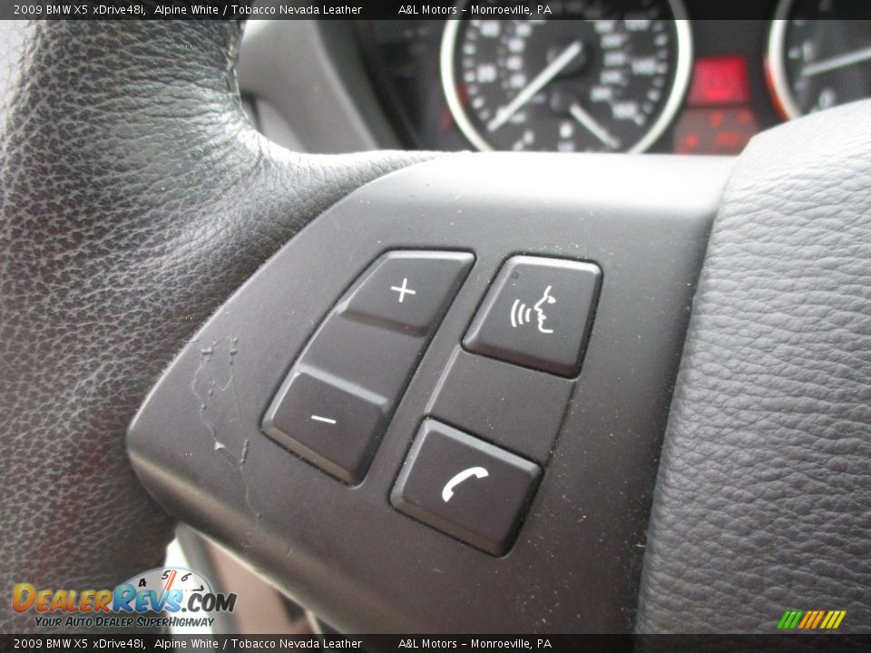 2009 BMW X5 xDrive48i Alpine White / Tobacco Nevada Leather Photo #18