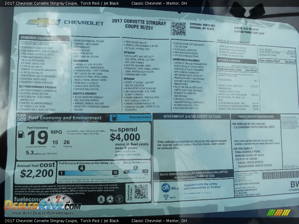 2017 Chevrolet Corvette Stingray Coupe Torch Red / Jet Black Photo #4