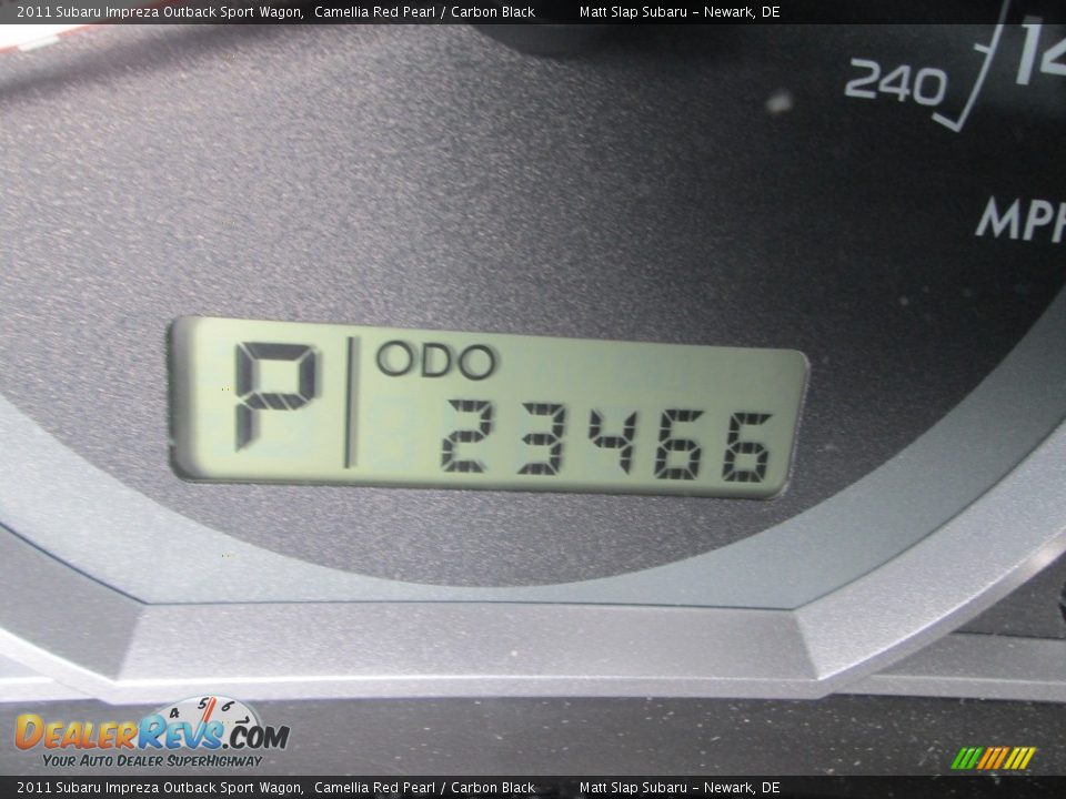 2011 Subaru Impreza Outback Sport Wagon Camellia Red Pearl / Carbon Black Photo #28