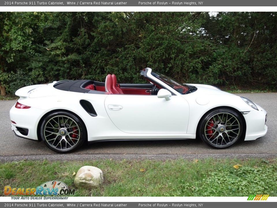 2014 Porsche 911 Turbo Cabriolet White / Carrera Red Natural Leather Photo #7