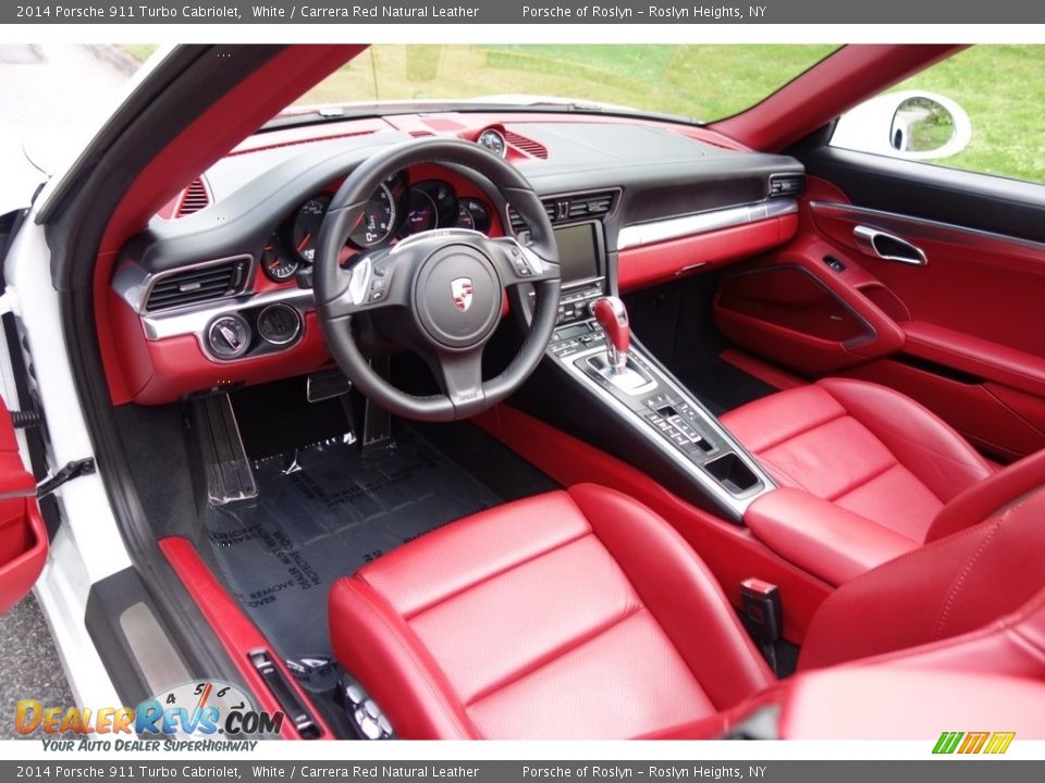Carrera Red Natural Leather Interior - 2014 Porsche 911 Turbo Cabriolet Photo #13