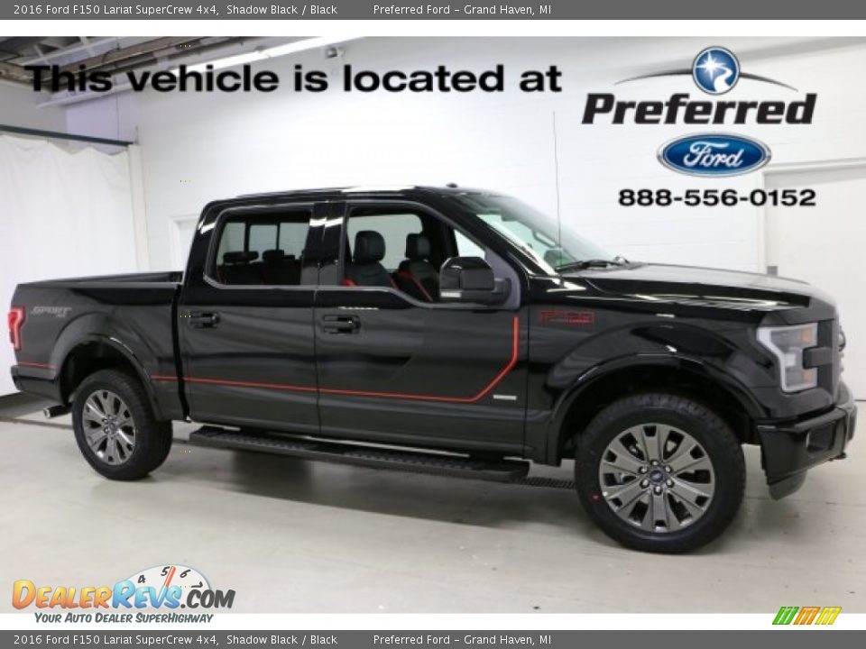 2016 Ford F150 Lariat SuperCrew 4x4 Shadow Black / Black Photo #1