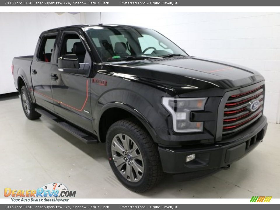 2016 Ford F150 Lariat SuperCrew 4x4 Shadow Black / Black Photo #8