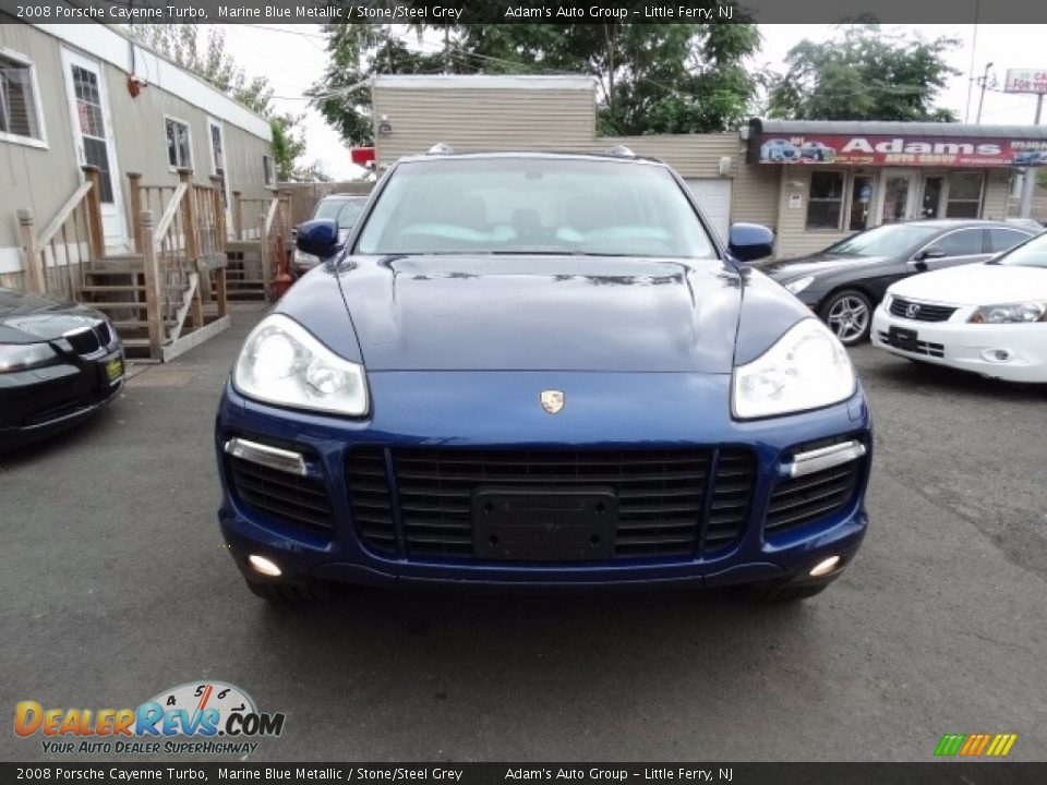 2008 Porsche Cayenne Turbo Marine Blue Metallic / Stone/Steel Grey Photo #2