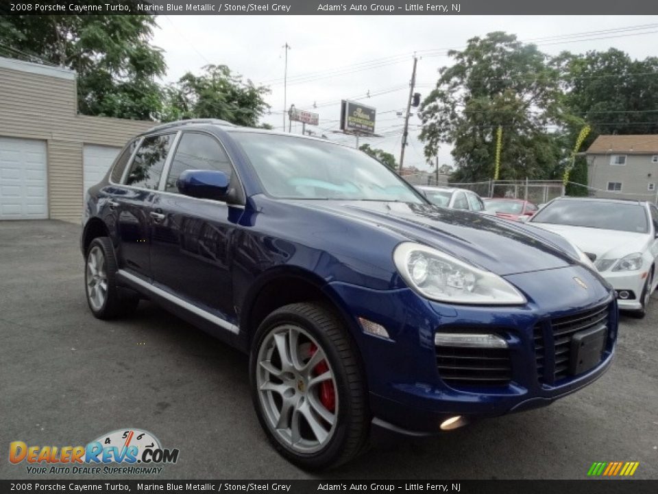 2008 Porsche Cayenne Turbo Marine Blue Metallic / Stone/Steel Grey Photo #3