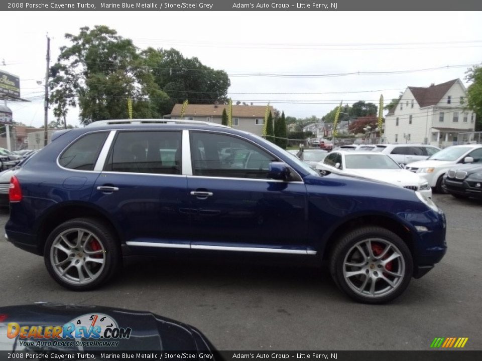 2008 Porsche Cayenne Turbo Marine Blue Metallic / Stone/Steel Grey Photo #4