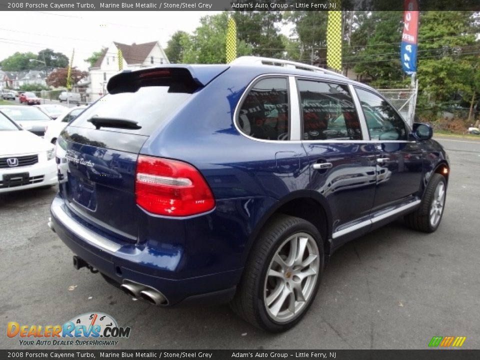 2008 Porsche Cayenne Turbo Marine Blue Metallic / Stone/Steel Grey Photo #5