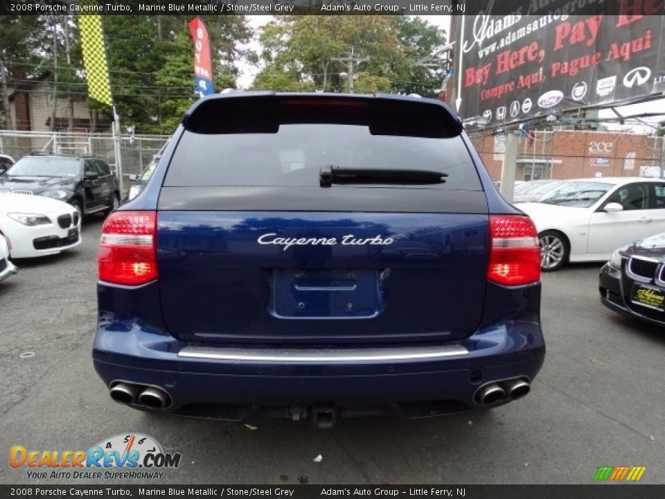 2008 Porsche Cayenne Turbo Marine Blue Metallic / Stone/Steel Grey Photo #6