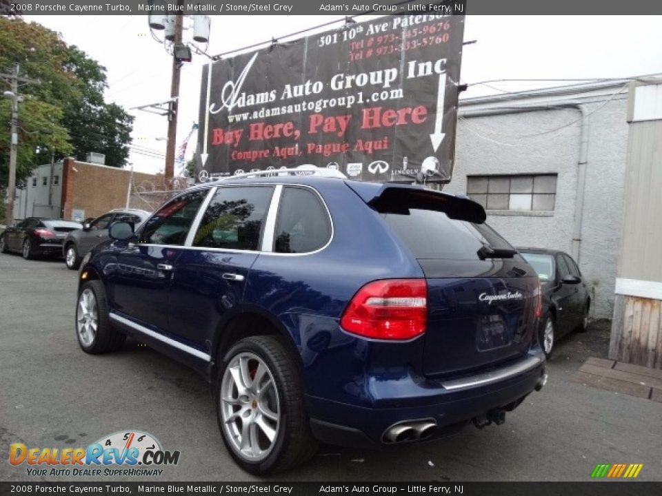 2008 Porsche Cayenne Turbo Marine Blue Metallic / Stone/Steel Grey Photo #7