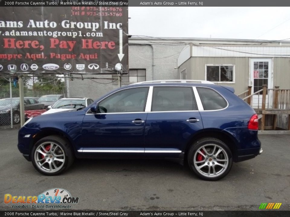 2008 Porsche Cayenne Turbo Marine Blue Metallic / Stone/Steel Grey Photo #8