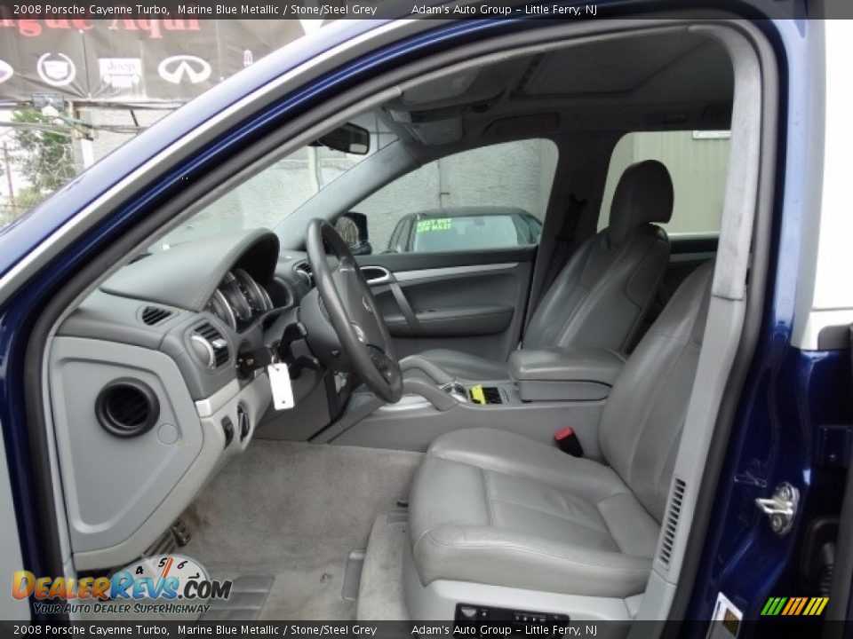 2008 Porsche Cayenne Turbo Marine Blue Metallic / Stone/Steel Grey Photo #10