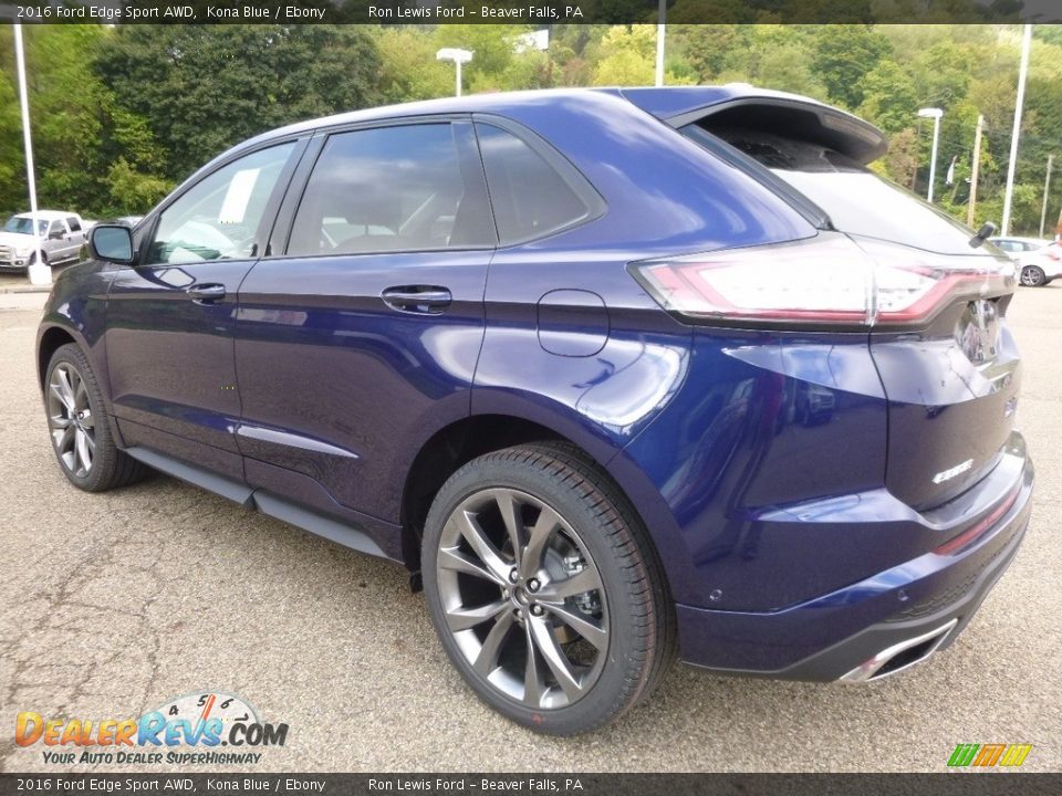 2016 Ford Edge Sport AWD Kona Blue / Ebony Photo #4
