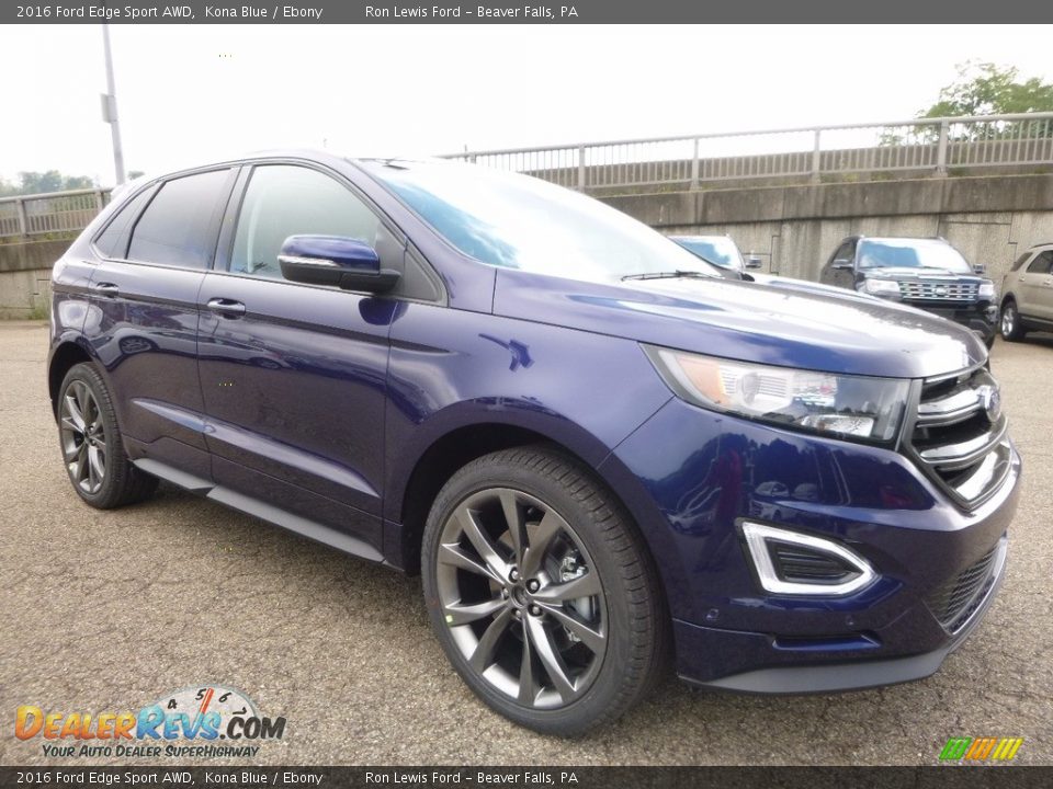 2016 Ford Edge Sport AWD Kona Blue / Ebony Photo #8