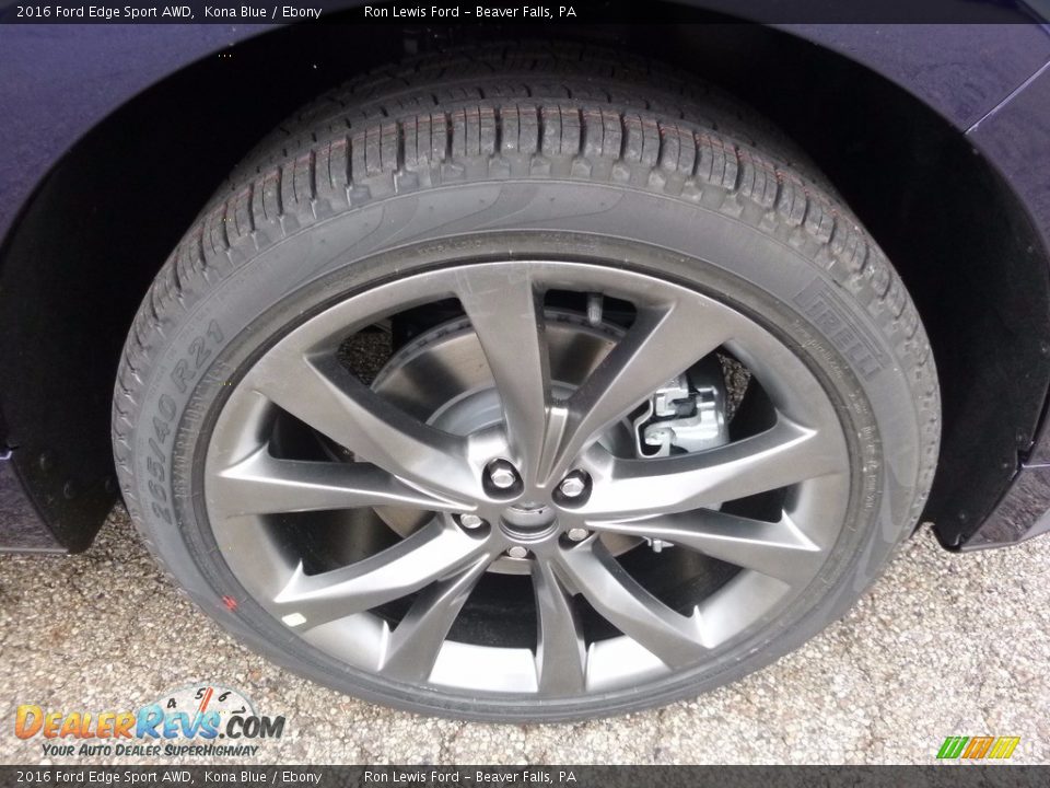 2016 Ford Edge Sport AWD Kona Blue / Ebony Photo #9