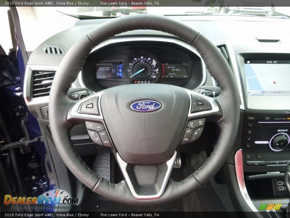 2016 Ford Edge Sport AWD Kona Blue / Ebony Photo #15