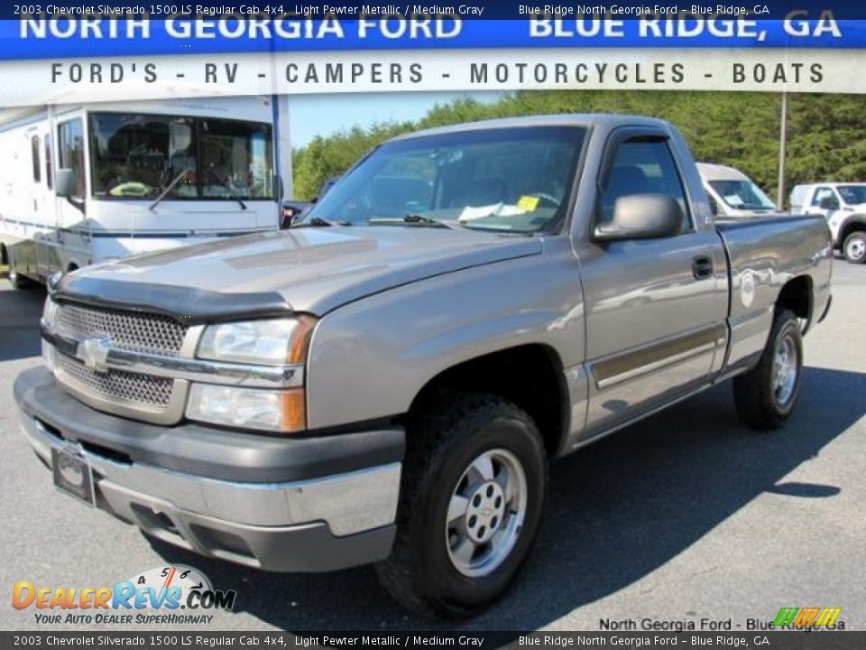 2003 Chevrolet Silverado 1500 LS Regular Cab 4x4 Light Pewter Metallic / Medium Gray Photo #1