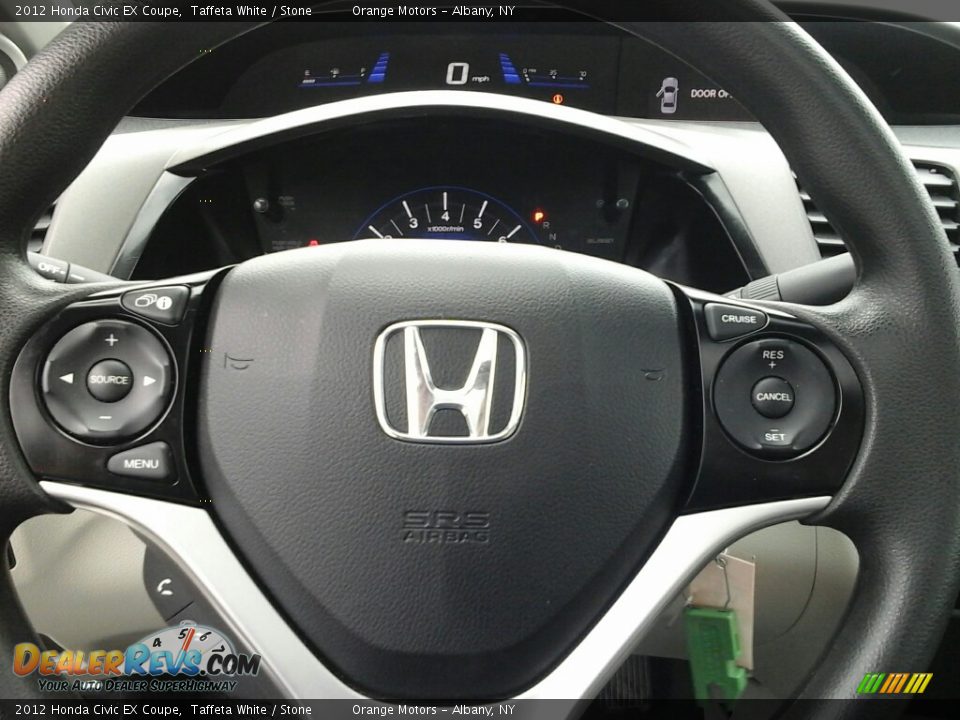 2012 Honda Civic EX Coupe Taffeta White / Stone Photo #11