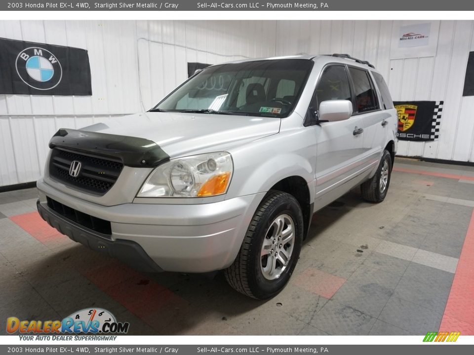 2003 Honda Pilot EX-L 4WD Starlight Silver Metallic / Gray Photo #3