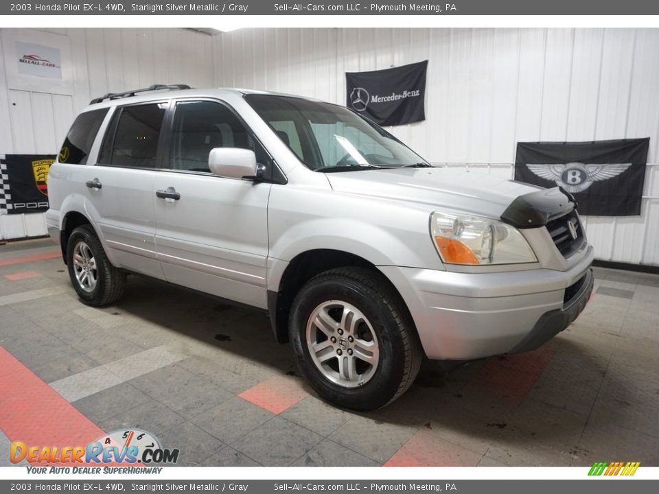 2003 Honda Pilot EX-L 4WD Starlight Silver Metallic / Gray Photo #6