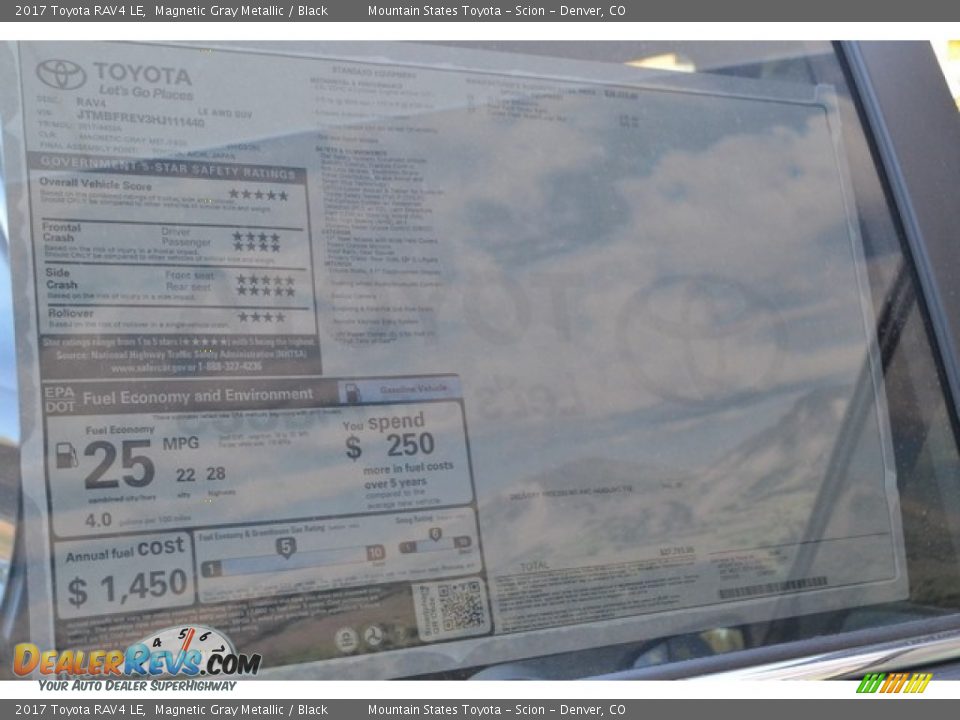 2017 Toyota RAV4 LE Magnetic Gray Metallic / Black Photo #10