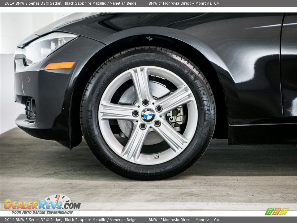 2014 BMW 3 Series 320i Sedan Black Sapphire Metallic / Venetian Beige Photo #8