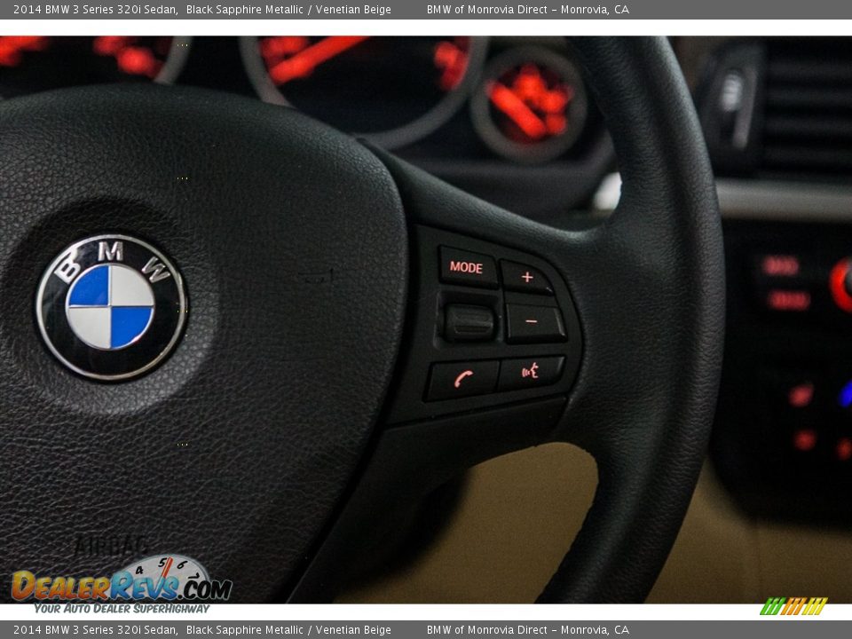 2014 BMW 3 Series 320i Sedan Black Sapphire Metallic / Venetian Beige Photo #18