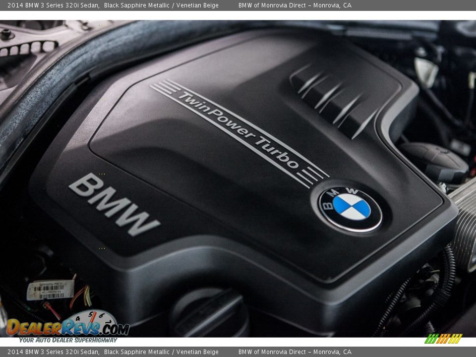 2014 BMW 3 Series 320i Sedan Black Sapphire Metallic / Venetian Beige Photo #26