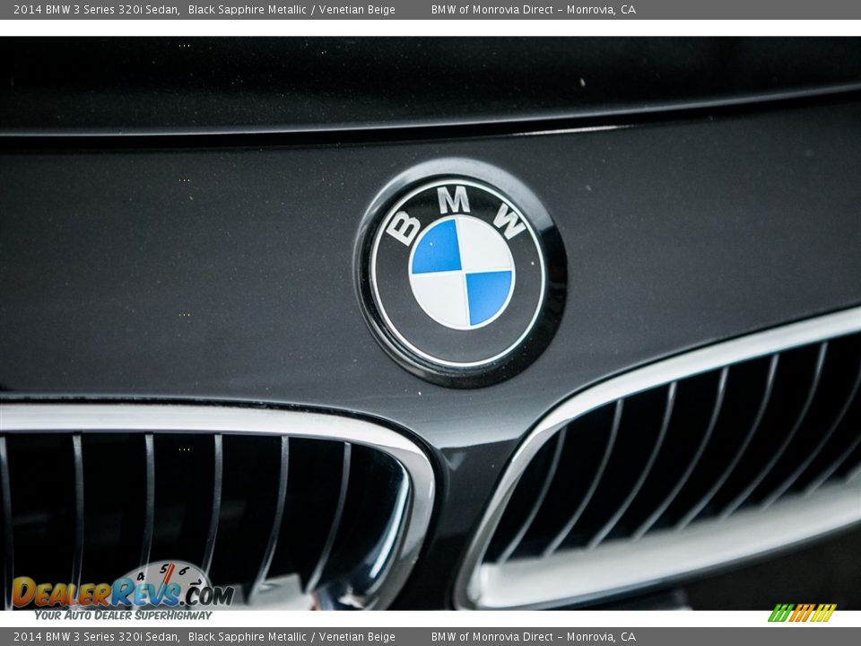 2014 BMW 3 Series 320i Sedan Black Sapphire Metallic / Venetian Beige Photo #28