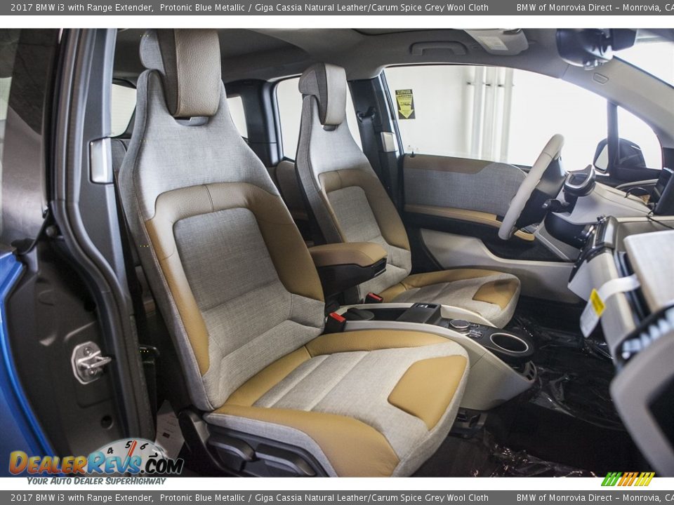 Giga Cassia Natural Leather/Carum Spice Grey Wool Cloth Interior - 2017 BMW i3 with Range Extender Photo #2