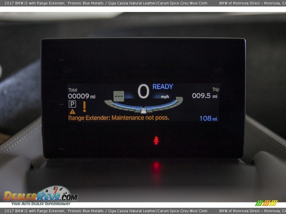 2017 BMW i3 with Range Extender Protonic Blue Metallic / Giga Cassia Natural Leather/Carum Spice Grey Wool Cloth Photo #6