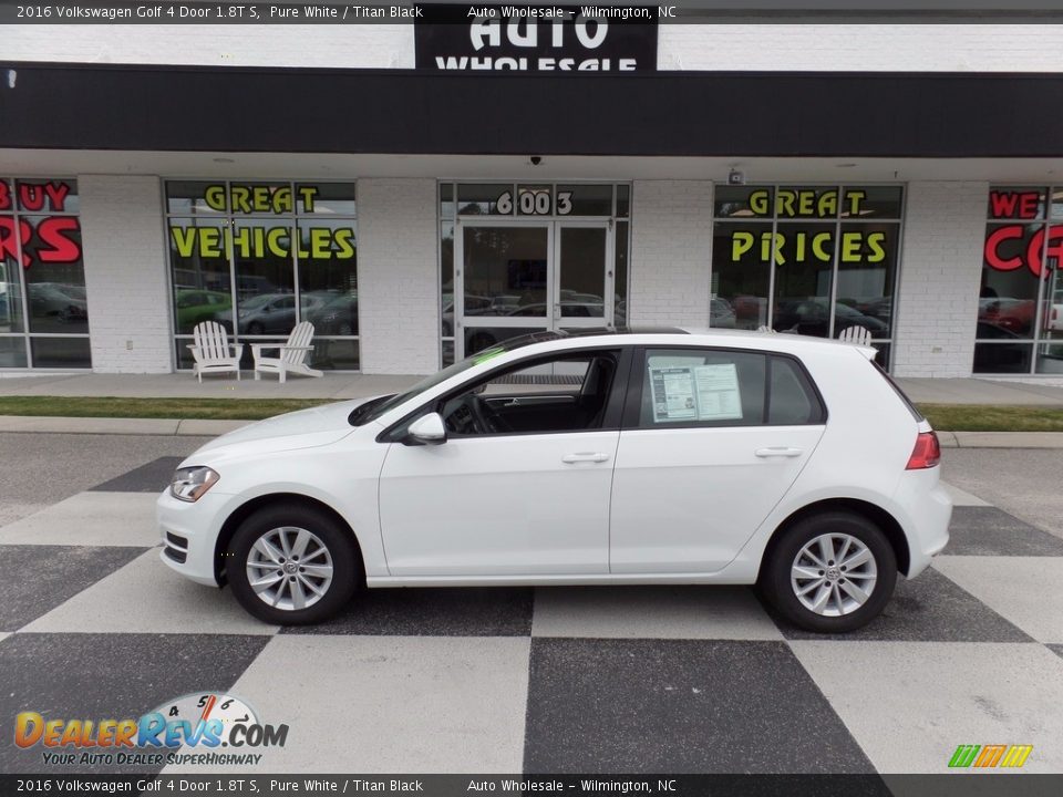 2016 Volkswagen Golf 4 Door 1.8T S Pure White / Titan Black Photo #1