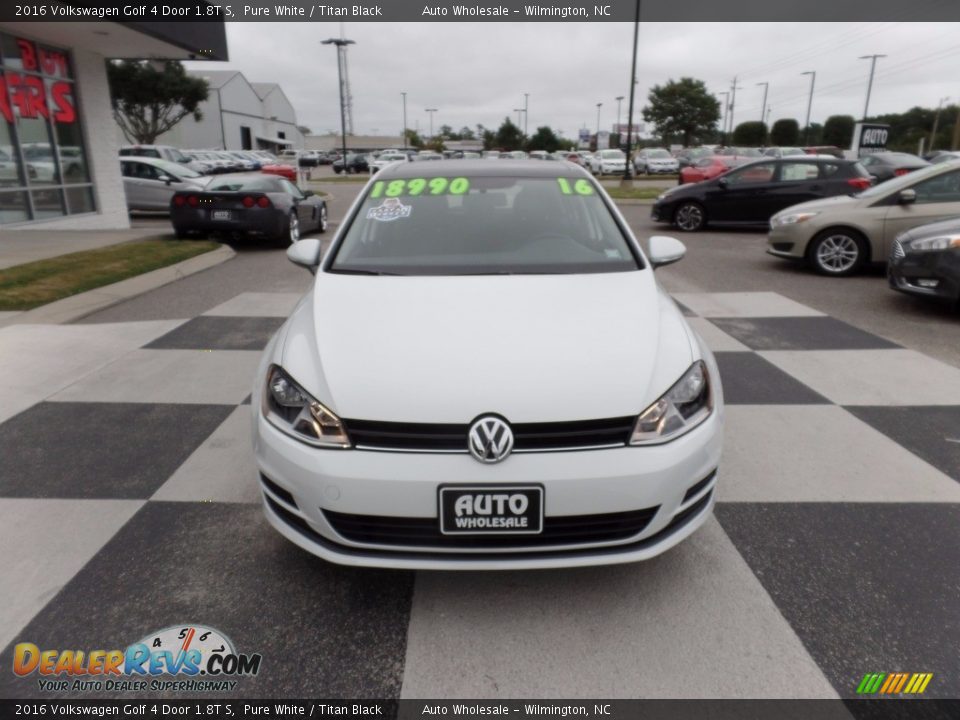 2016 Volkswagen Golf 4 Door 1.8T S Pure White / Titan Black Photo #2