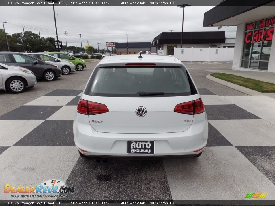 2016 Volkswagen Golf 4 Door 1.8T S Pure White / Titan Black Photo #4