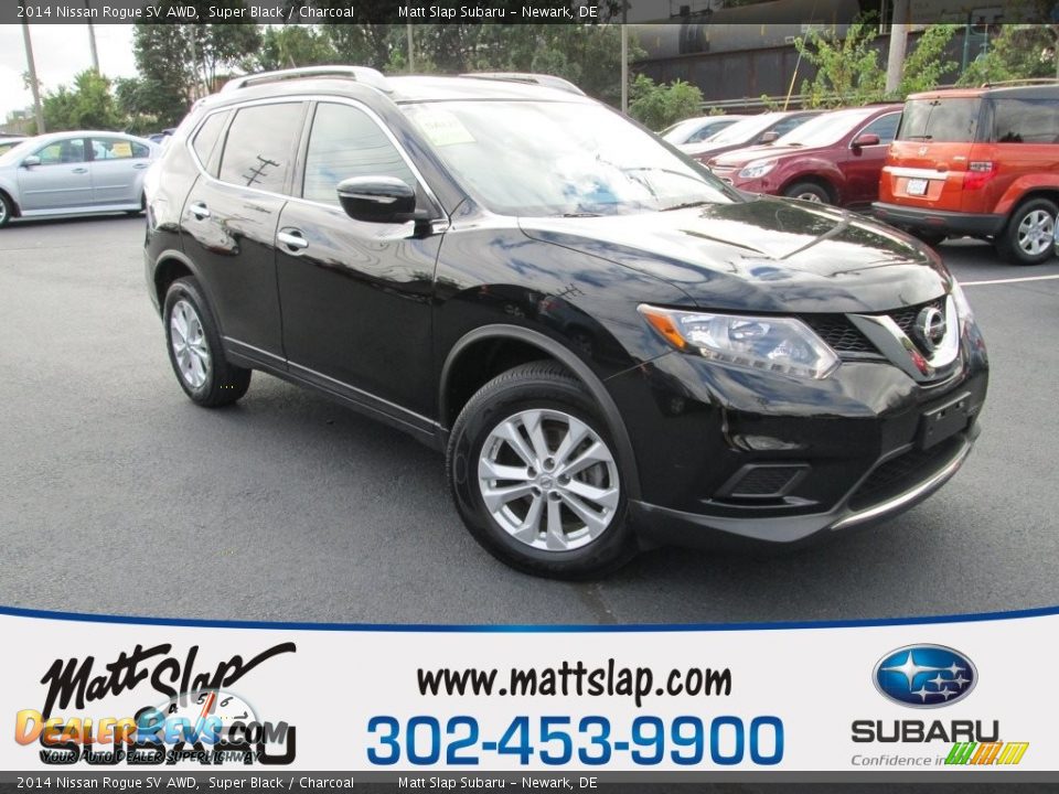 2014 Nissan Rogue SV AWD Super Black / Charcoal Photo #1