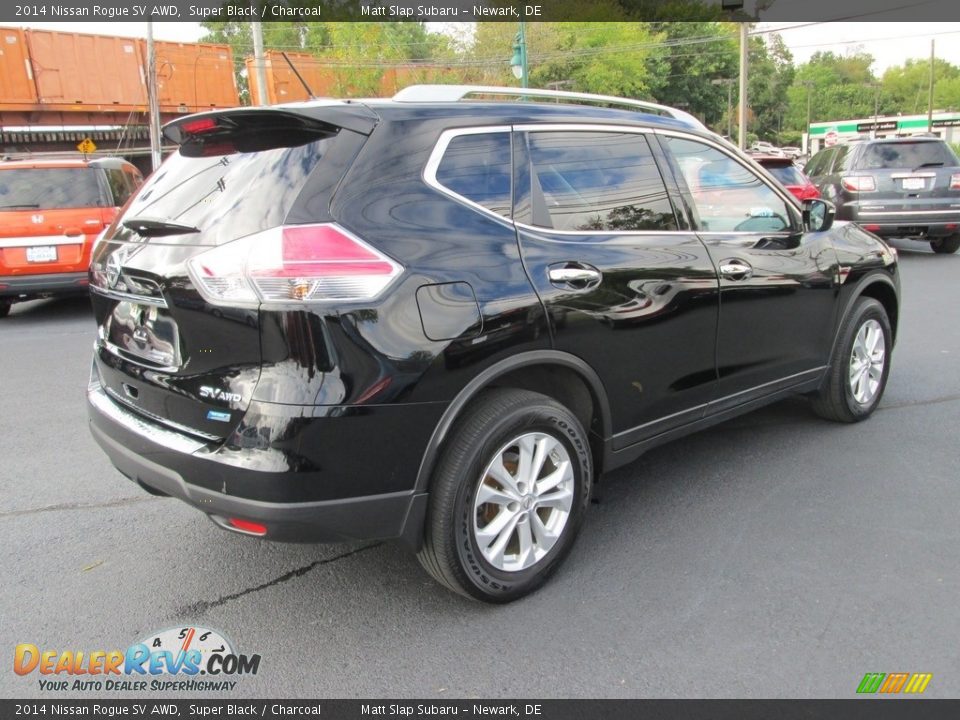 2014 Nissan Rogue SV AWD Super Black / Charcoal Photo #6