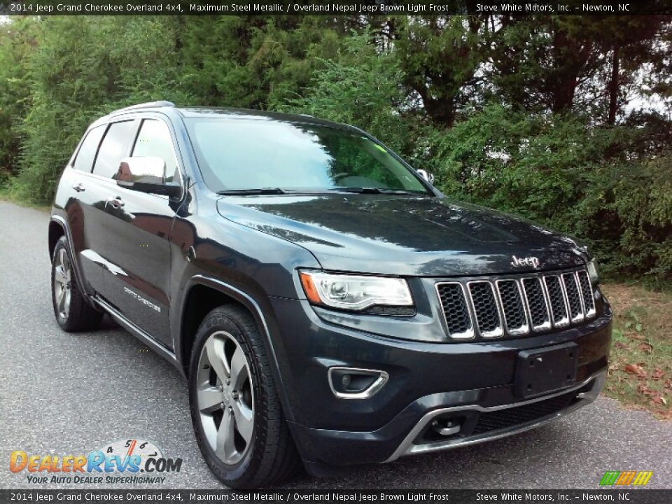 2014 Jeep Grand Cherokee Overland 4x4 Maximum Steel Metallic / Overland Nepal Jeep Brown Light Frost Photo #6