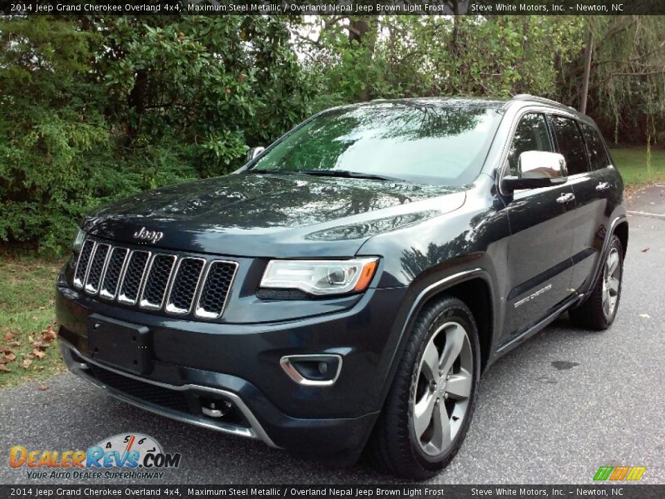 2014 Jeep Grand Cherokee Overland 4x4 Maximum Steel Metallic / Overland Nepal Jeep Brown Light Frost Photo #8