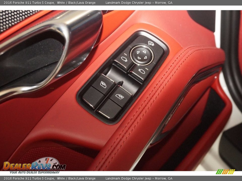 2016 Porsche 911 Turbo S Coupe White / Black/Lava Orange Photo #11