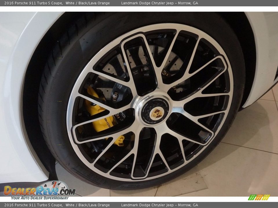 2016 Porsche 911 Turbo S Coupe White / Black/Lava Orange Photo #13