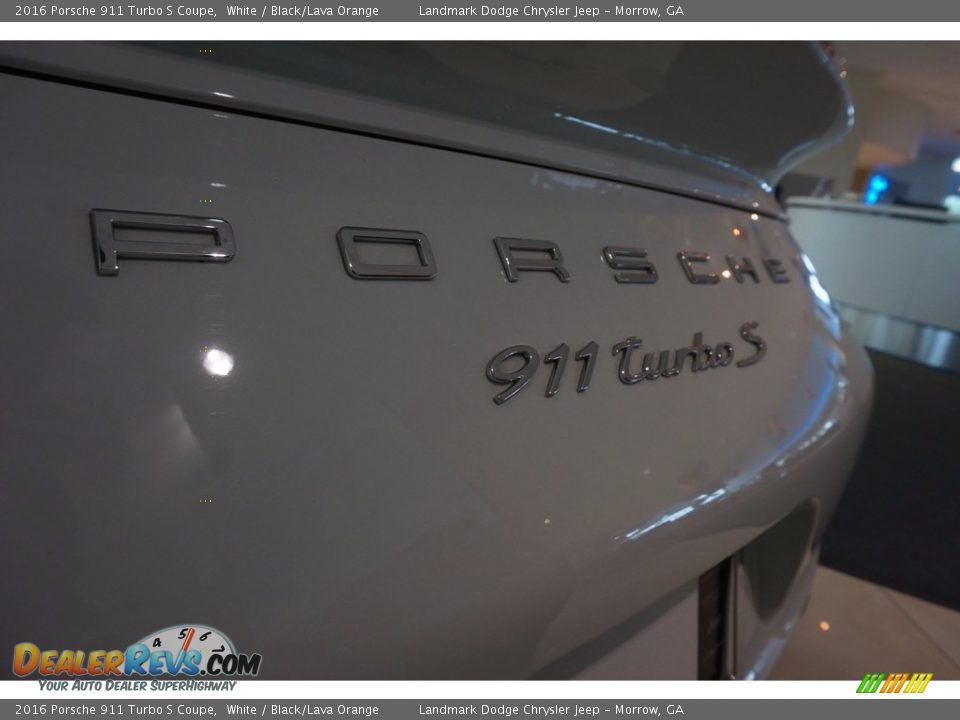 2016 Porsche 911 Turbo S Coupe White / Black/Lava Orange Photo #14