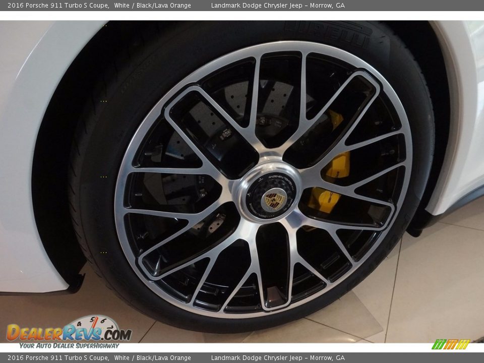 2016 Porsche 911 Turbo S Coupe White / Black/Lava Orange Photo #15