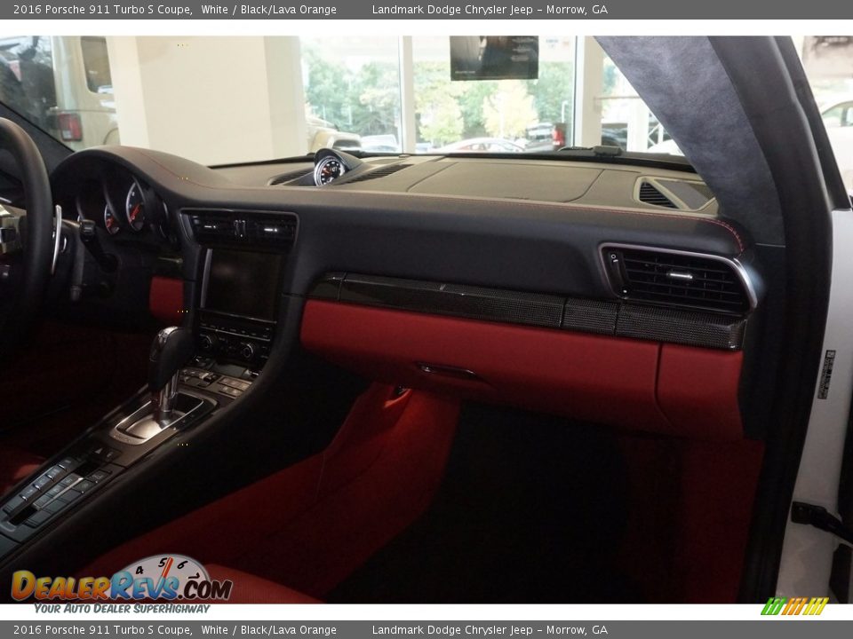 2016 Porsche 911 Turbo S Coupe White / Black/Lava Orange Photo #18
