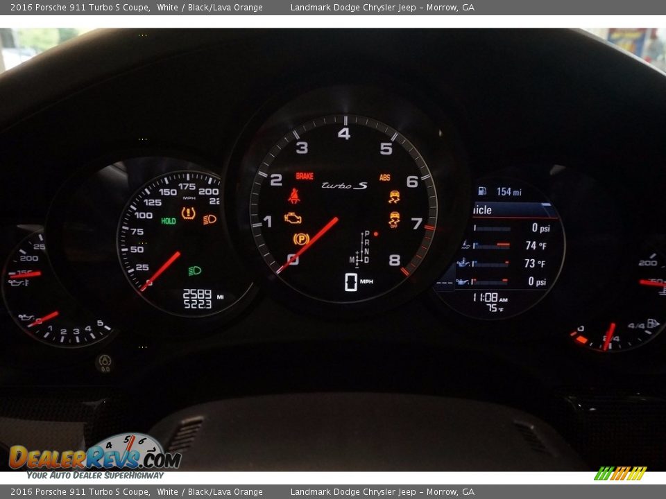 2016 Porsche 911 Turbo S Coupe White / Black/Lava Orange Photo #21