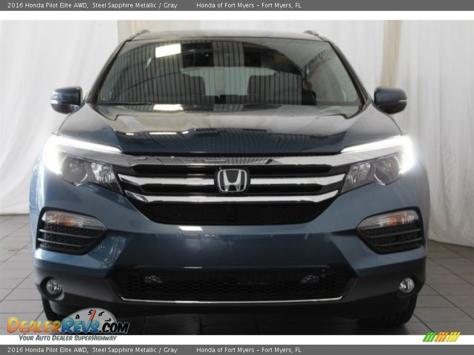 2016 Honda Pilot Elite AWD Steel Sapphire Metallic / Gray Photo #4