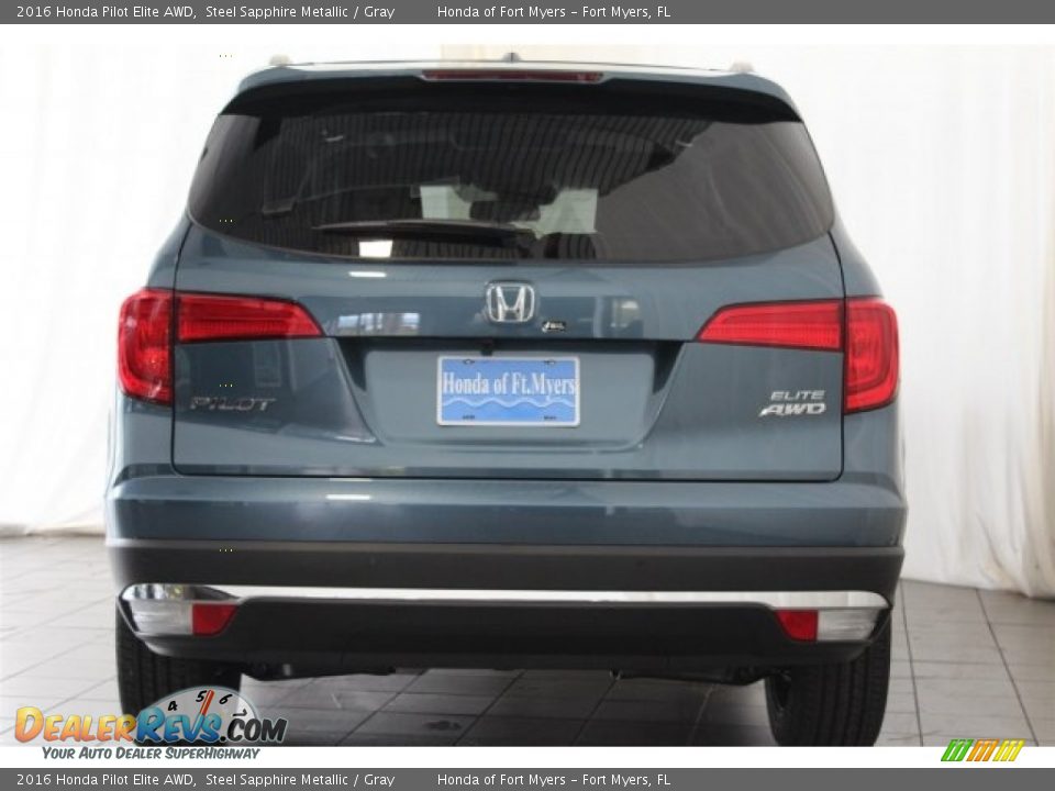 2016 Honda Pilot Elite AWD Steel Sapphire Metallic / Gray Photo #6