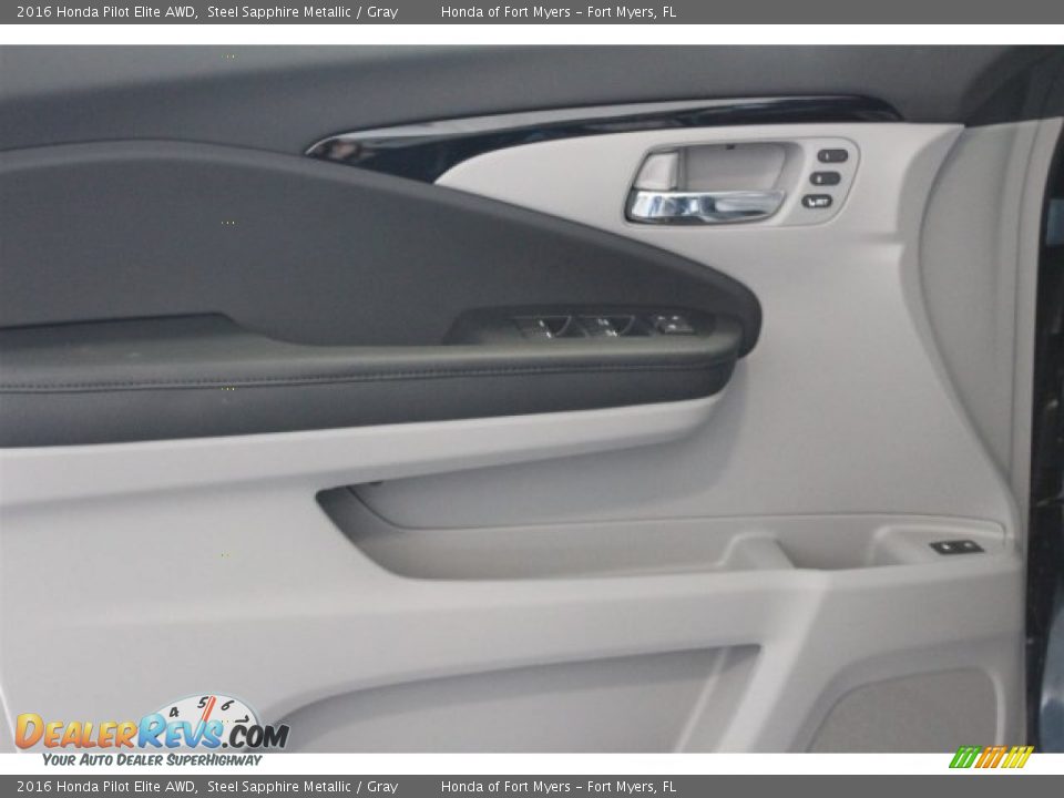 2016 Honda Pilot Elite AWD Steel Sapphire Metallic / Gray Photo #7