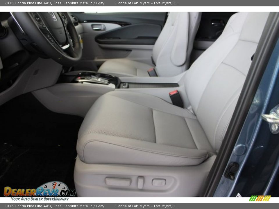 2016 Honda Pilot Elite AWD Steel Sapphire Metallic / Gray Photo #11
