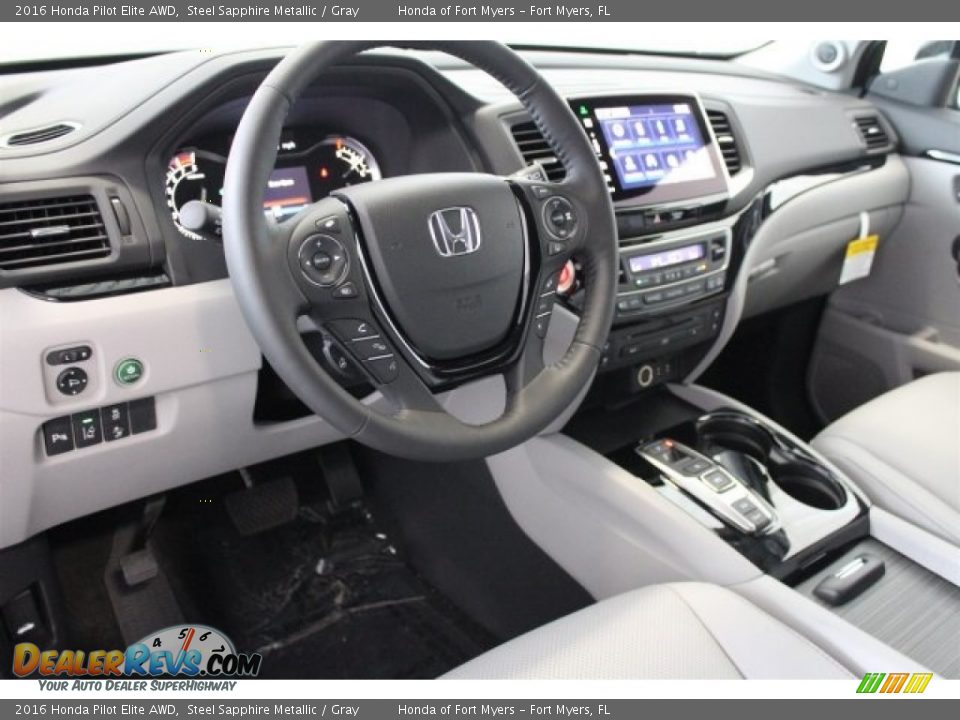 2016 Honda Pilot Elite AWD Steel Sapphire Metallic / Gray Photo #13